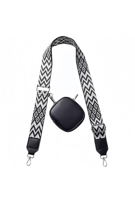 Crossbody Adjustable Purse Lanyard ZK2264: Black / One Size