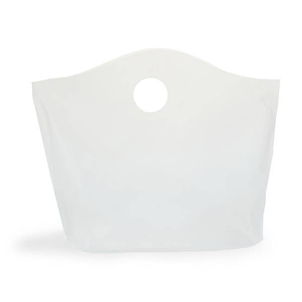 Wave Top Plastic Merchandise Bags: Blazing Pink / Medium 18x15x6"
