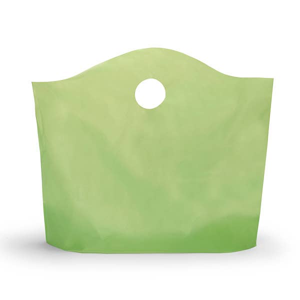 Wave Top Plastic Merchandise Bags: Blazing Pink / Medium 18x15x6"