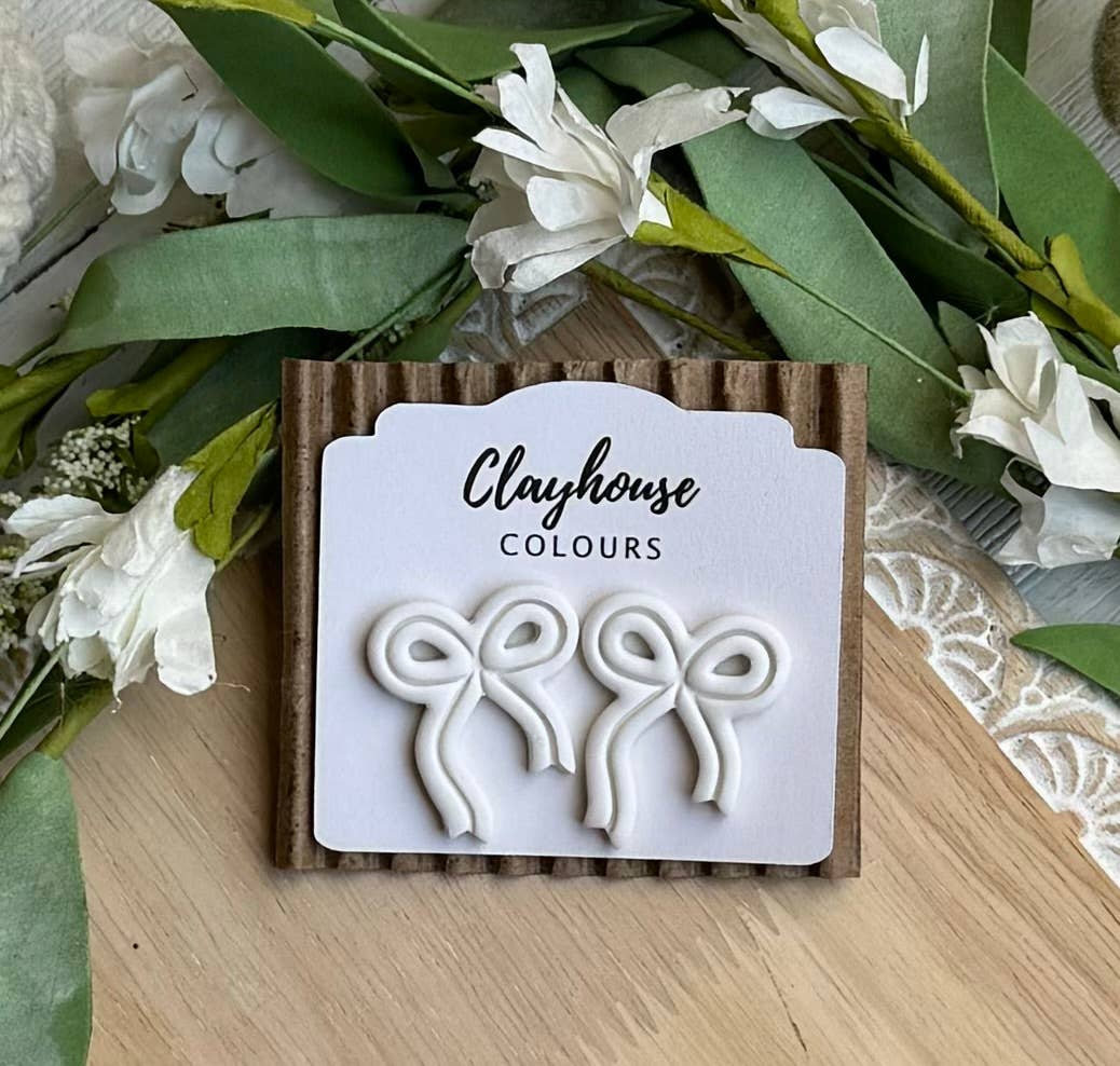 Bow Stud Earrings: Mint