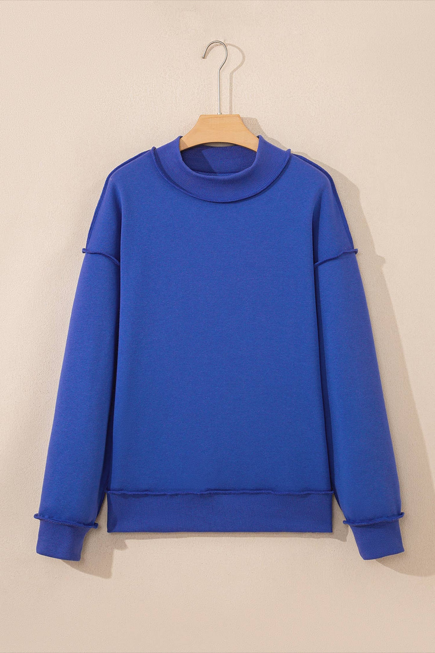 66Love Solid Oversize Reversible Mock Neck Sweatshirt (S-XL): Purple / Missy / S