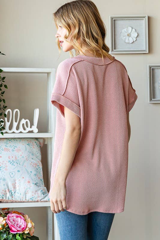ET7484-10 SOLID URBAN RIBBED TOP: BLACK / 2-2-2 (S-M-L)