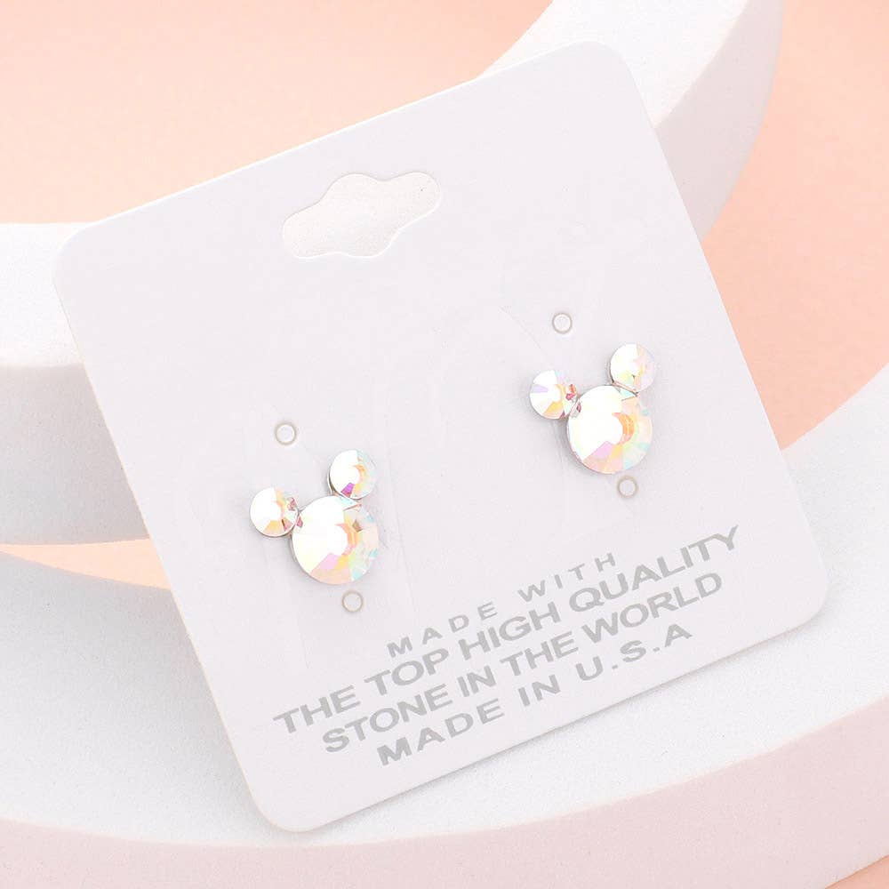 Mouse Character Stud Earrings: AB