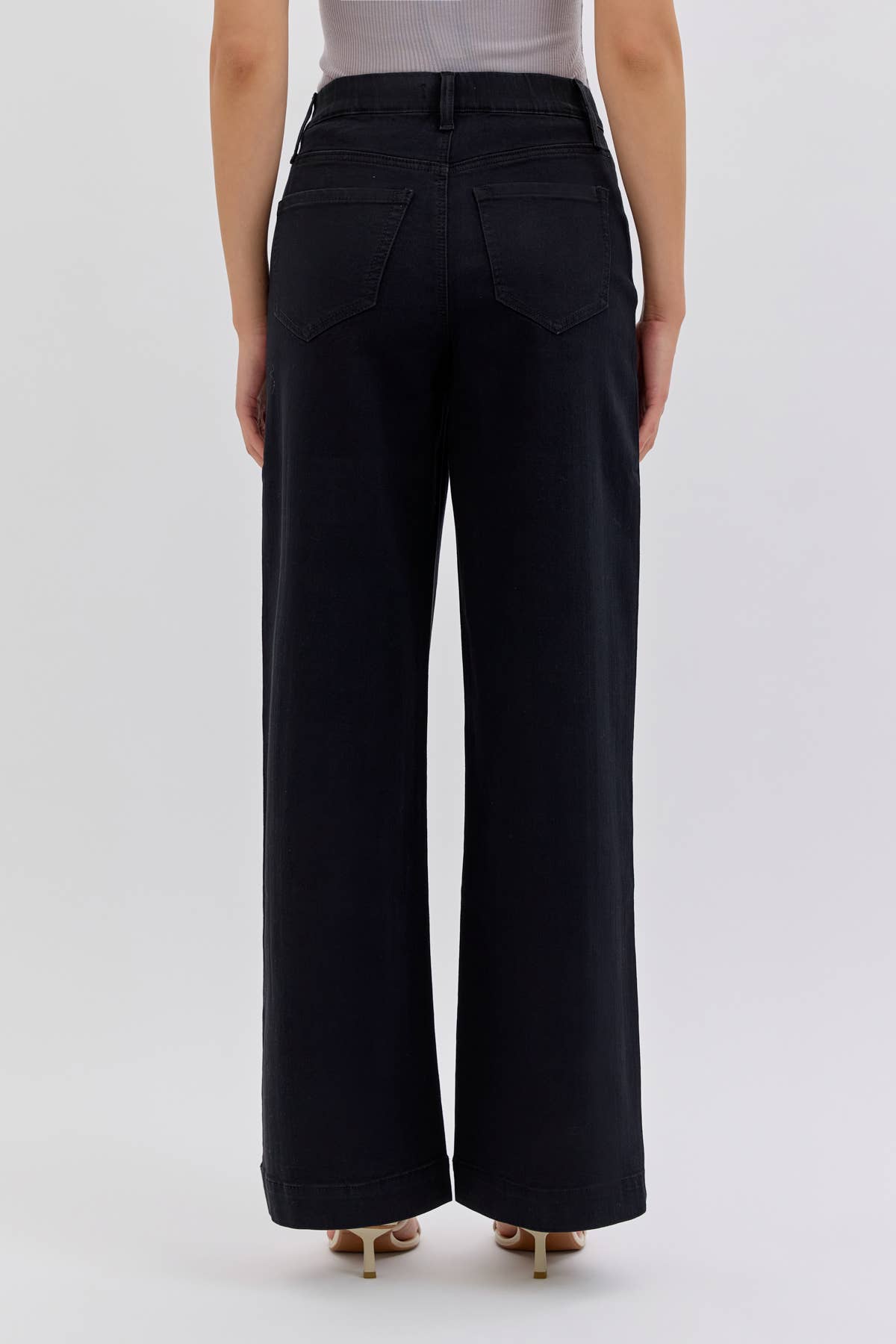 High Rise Pull On Wide Leg [Ab99878BLK]: XL