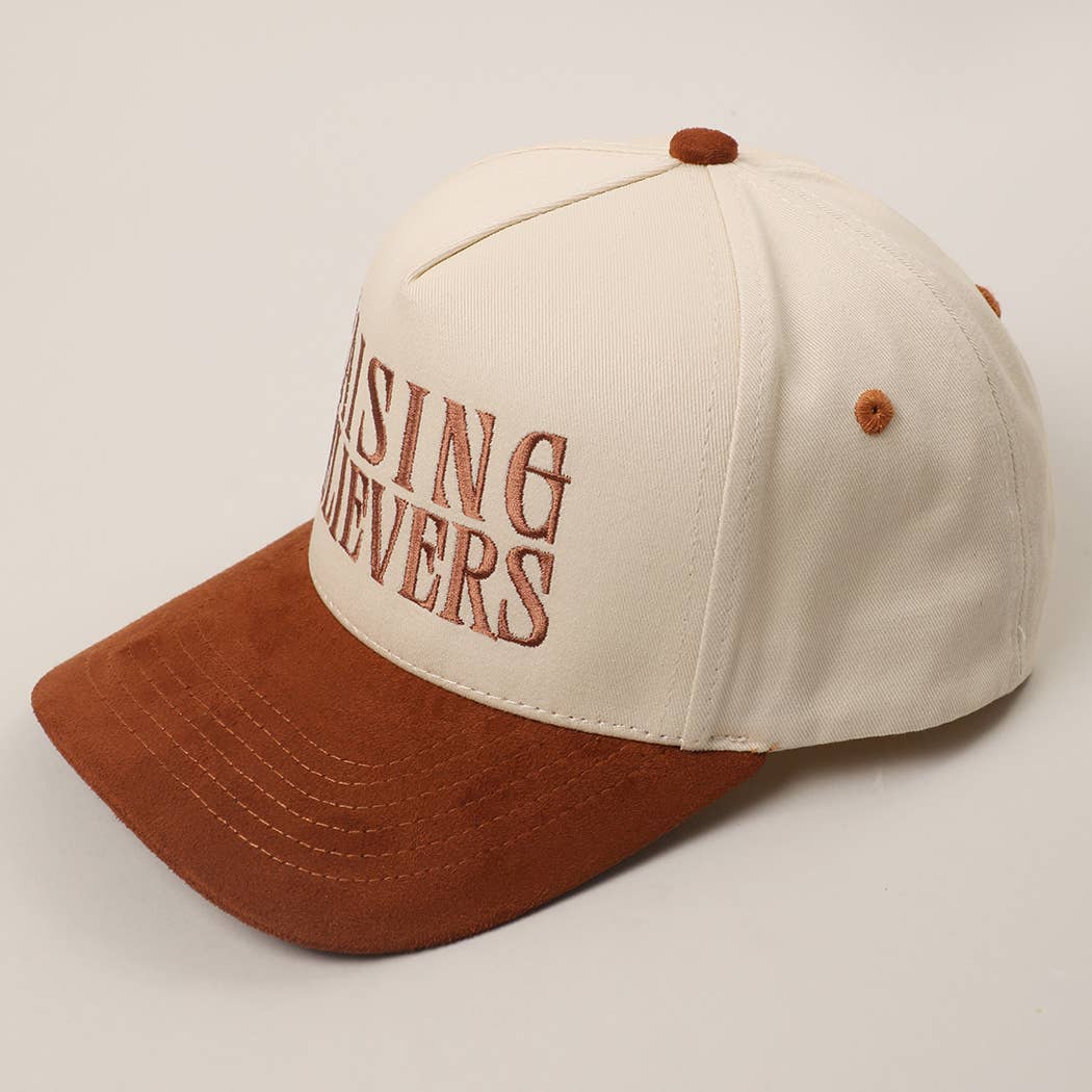 RAISING BELIEVERS Suede Two-Tone Trucker Hat: BLK / One Size