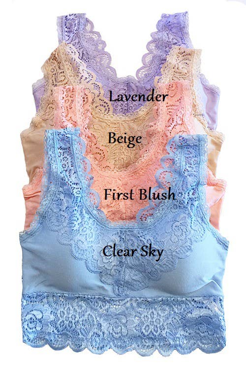 Padded Lace Bralette: BLACK / 3-3 (S/M-M/L)