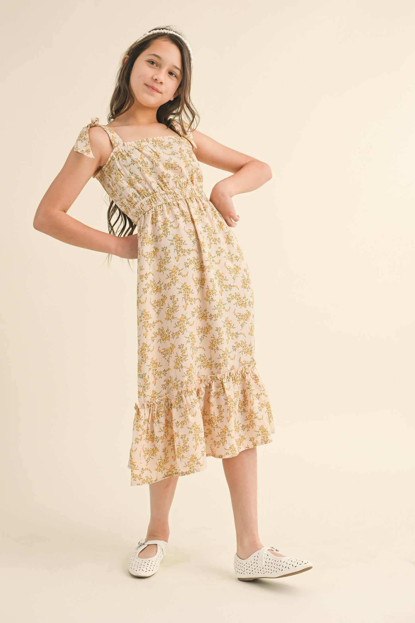 TWEEN GIRLS KIDS STRAPPY JULIETTE WAIST MIDI DRESS (7-12): 12