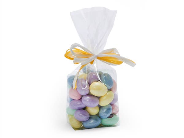 Clear 1.4 MIL Cello Treat Bags with Cardboard Bottom: 2.25x1.5x7" / 100