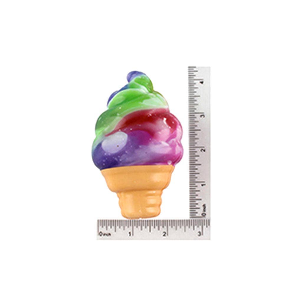 12PCS - Glitter Ice Cream Cone Squeeze Squishy Stress Relief Toy