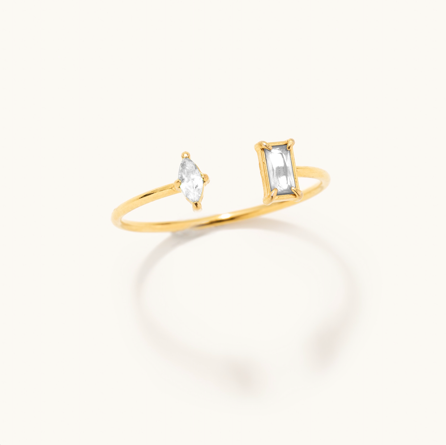 Rosie Dainty Crystal Adjustable Ring: 8/9