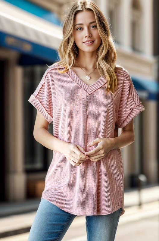 ET7484-10 SOLID URBAN RIBBED TOP: KELLY GREEN / 2-2-2 (S-M-L)