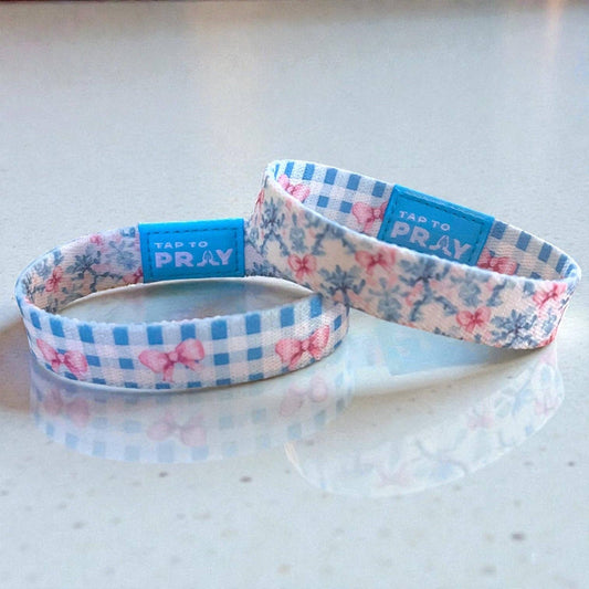 Tap To Pray® Wristband – Blue Belle: Extra Small