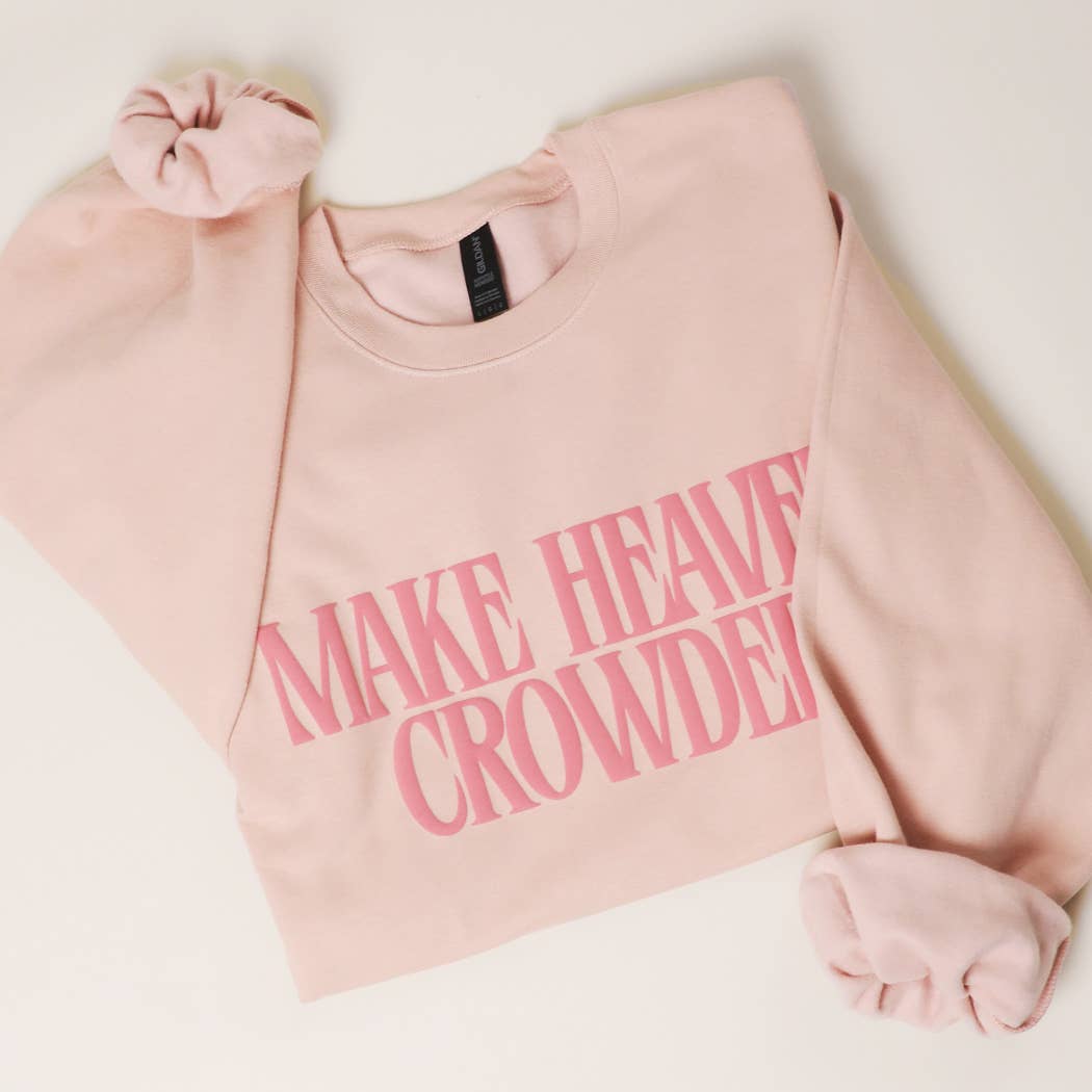 Make Heaven Crowded PUFF MIDWEIGHT Sweatshirt: BROWN SAVANA / L