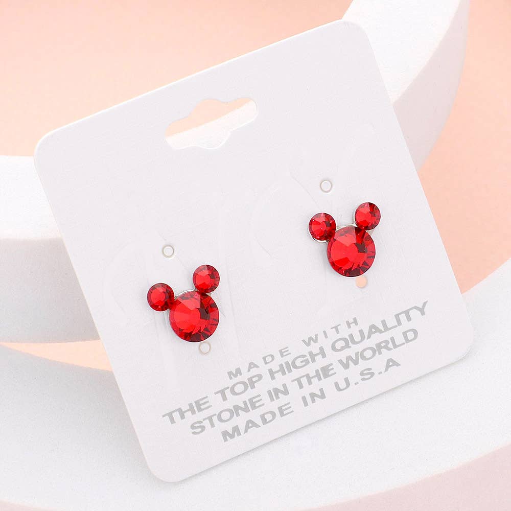 Mouse Character Stud Earrings: Aqua