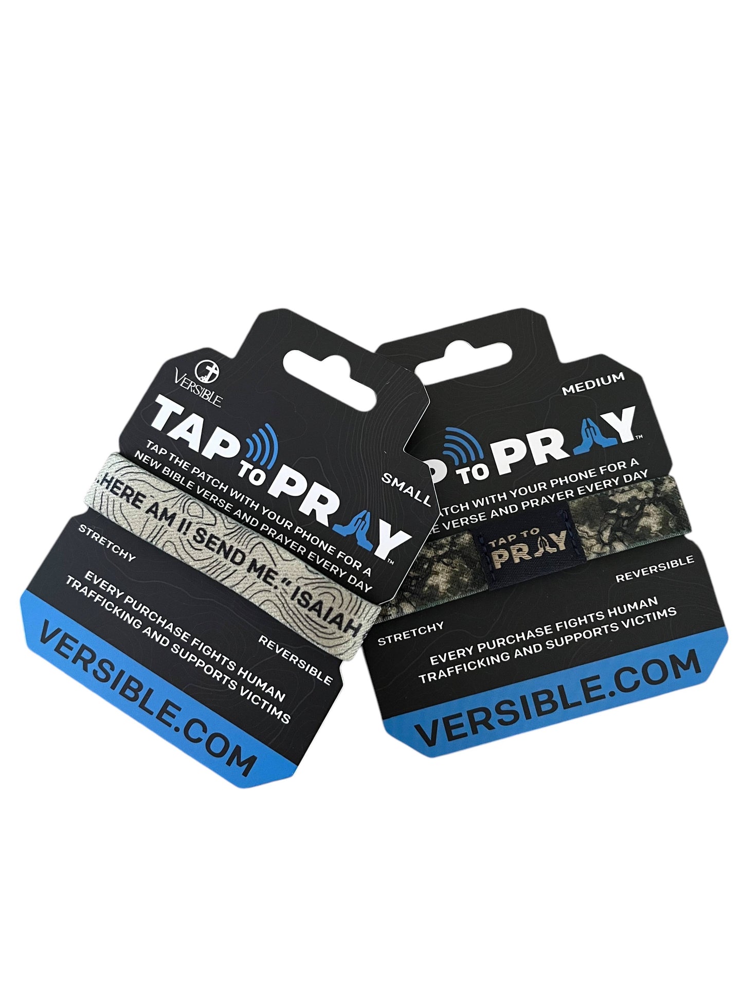 Tap To Pray™ Wristbands - Valor Camo & Isaiah 6:8: Small