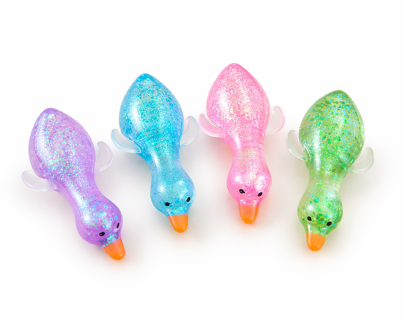 Glitter Duck Squishy- Stretchy Stress Relief Fidget Toy - restock 5/19: Blue