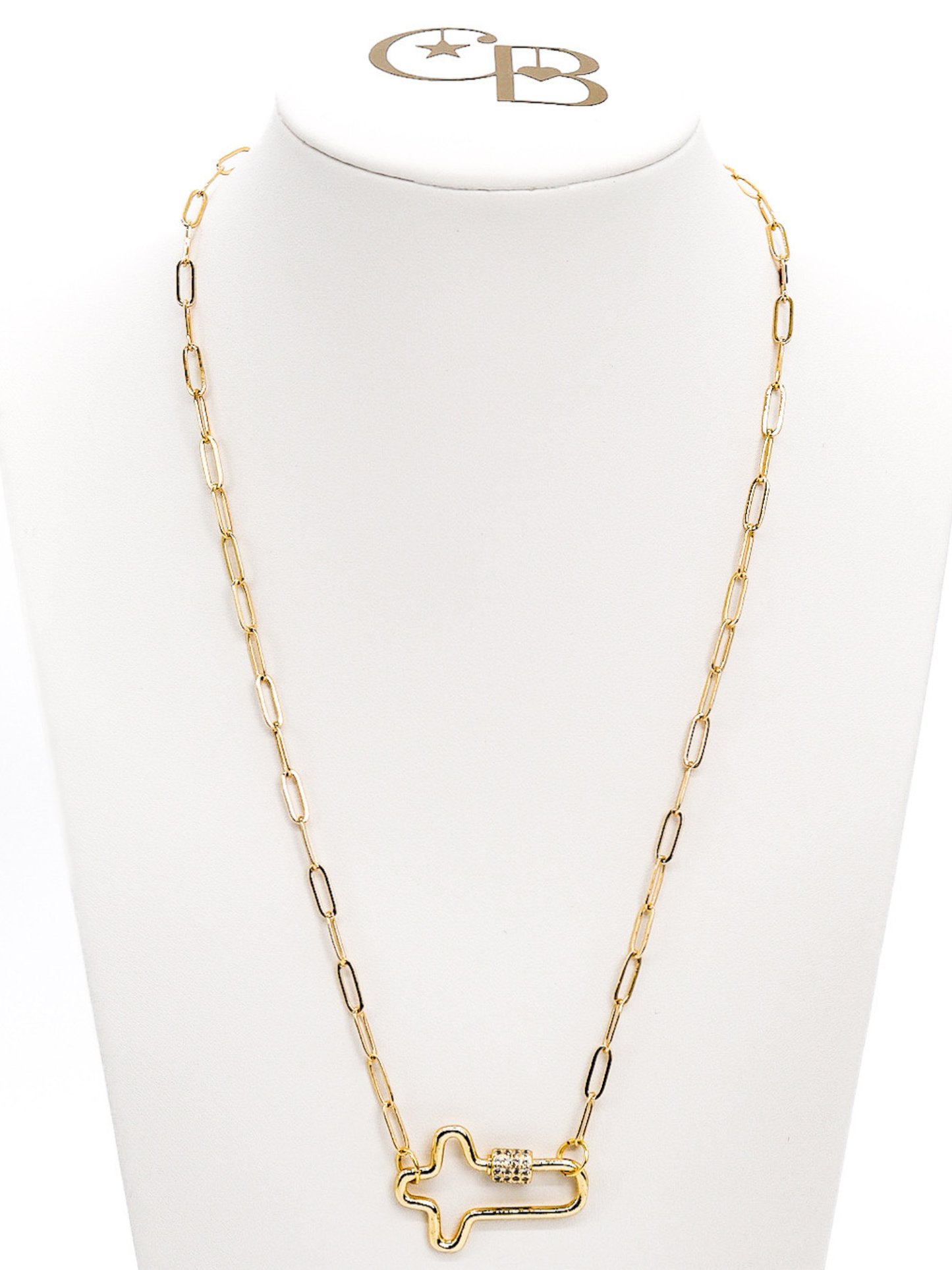 Gold Paige Necklace with Mary Carabiner