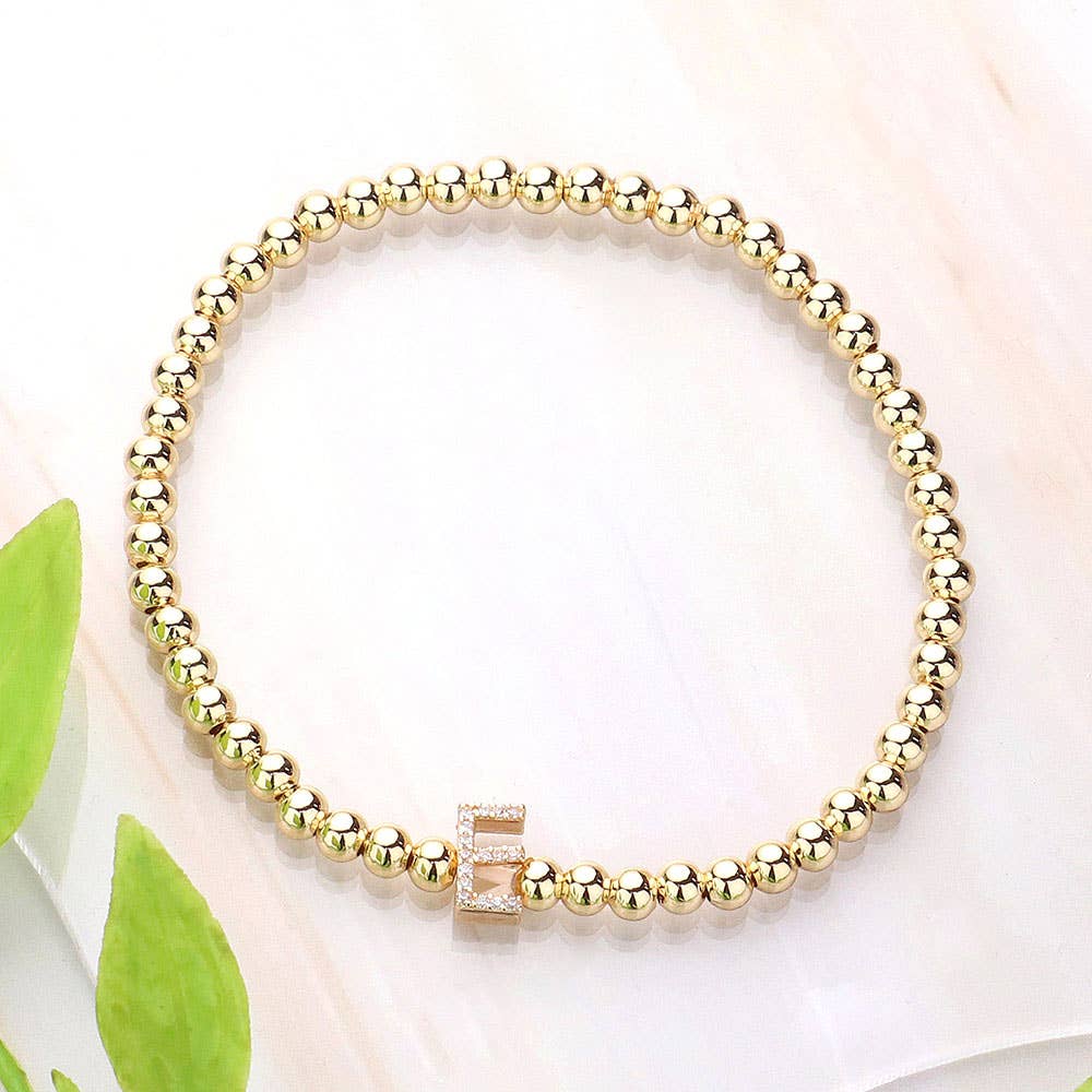 SECRET BOX_  Monogram Initial Stretch Bracelet
: H