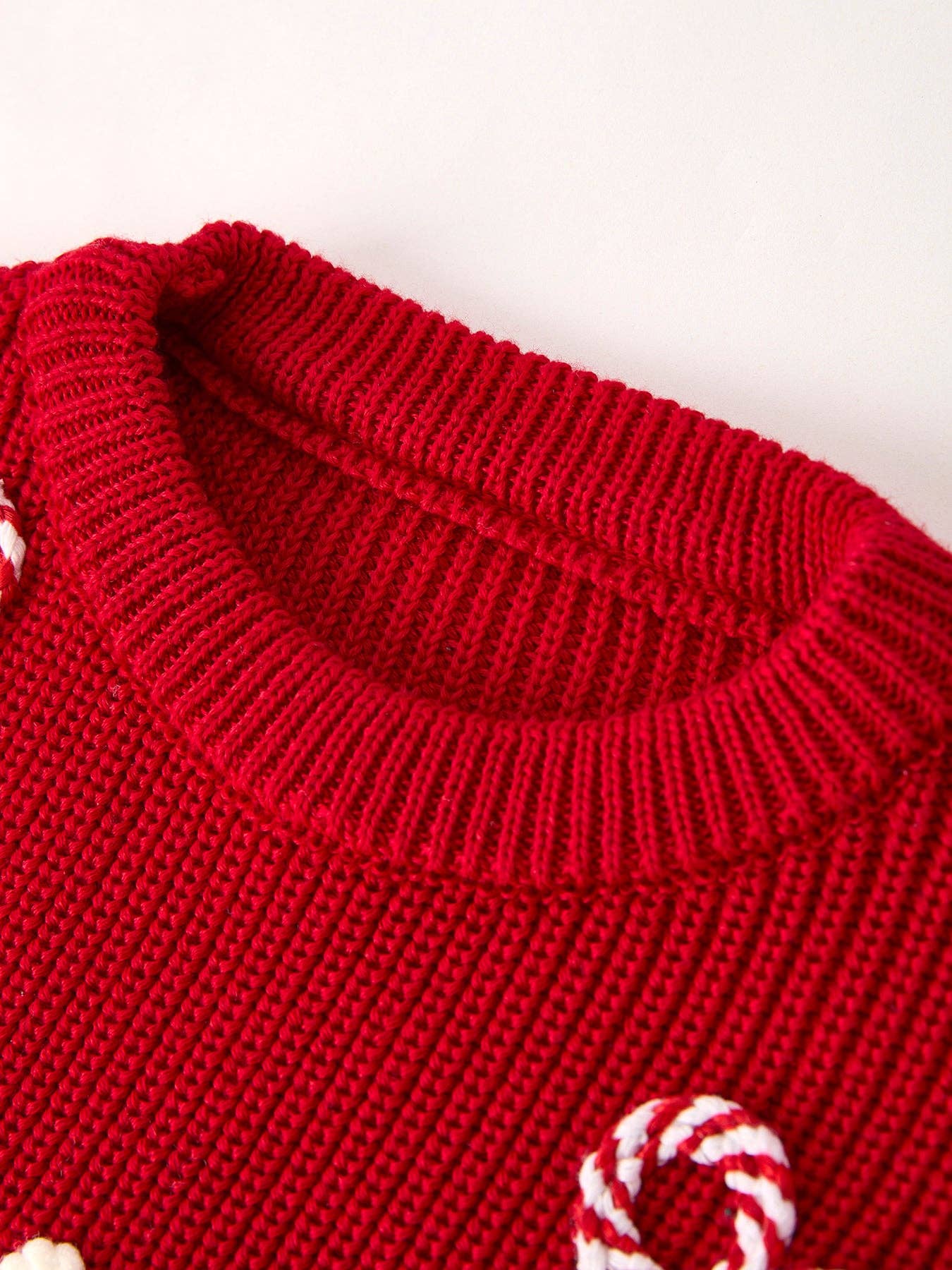 （Pre-order）Girls Winter Christmas Red "merry" Pullover Sweater: 8/9