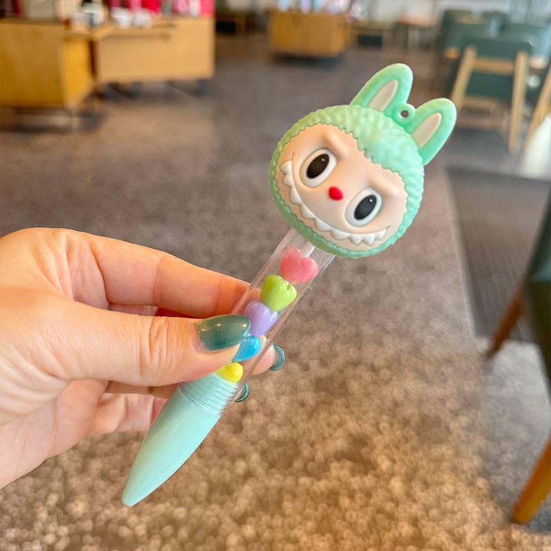 Labubu ballpoint pen with labubu cute patch: Blue