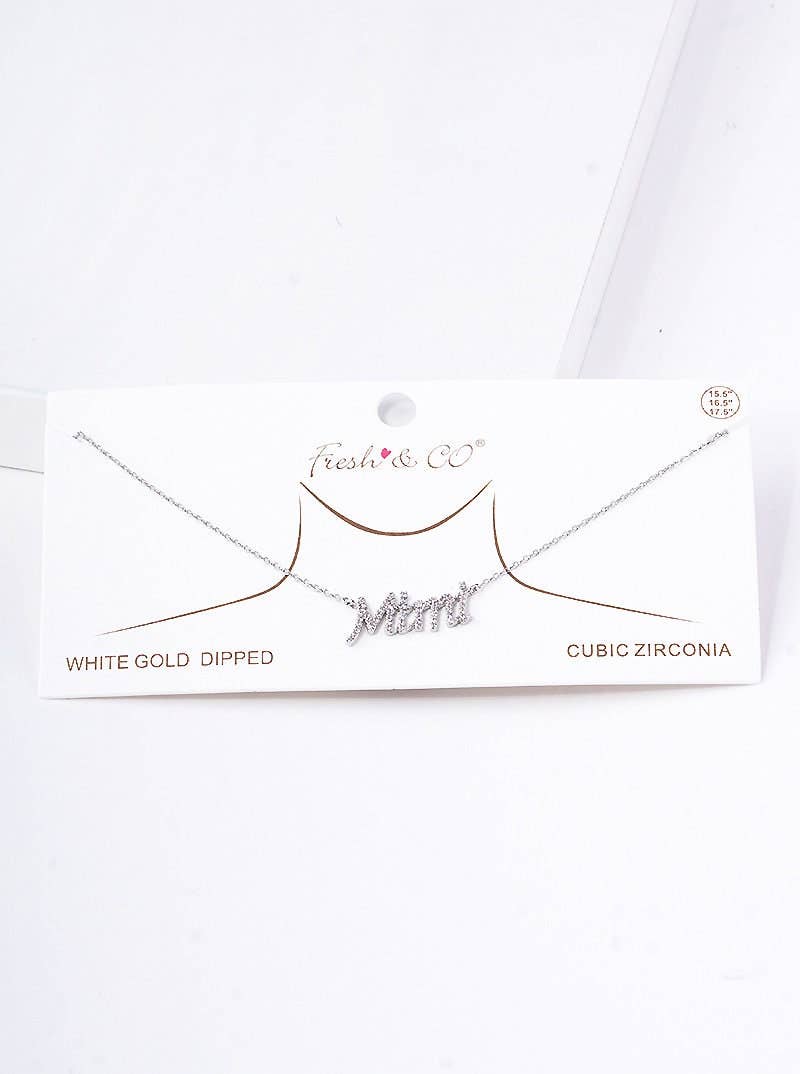 Gold Plated Cubic Mimi Necklace: Silver