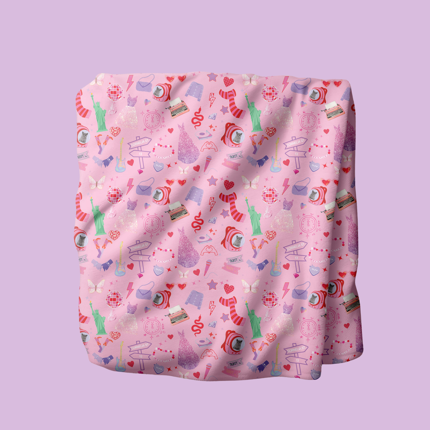 Swiftie Taylor Swift Gift Fuzzy Blanket + Valentines Day: Pink Mosaic