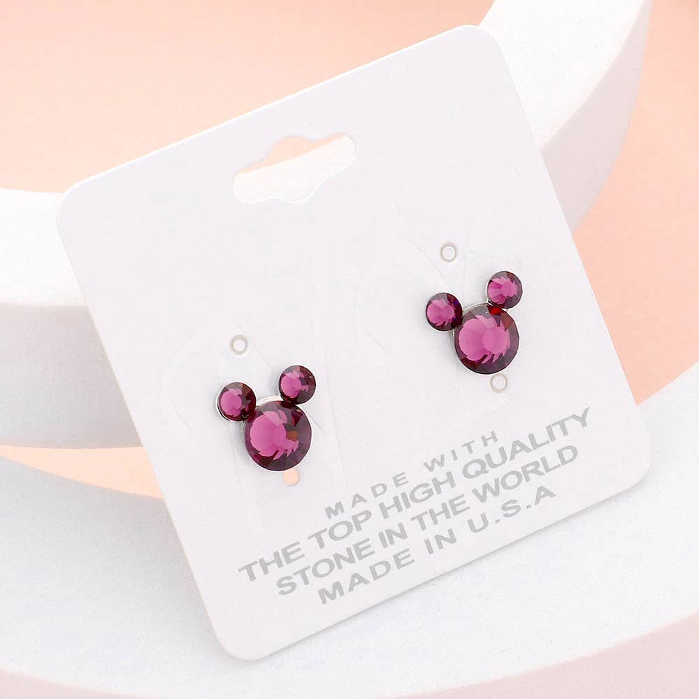 Mouse Character Stud Earrings: AB