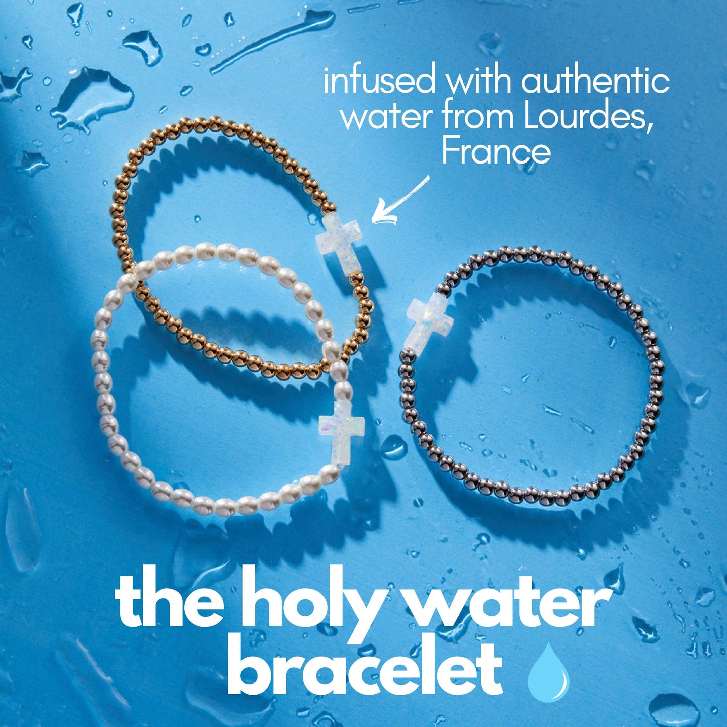 HOLY WATER STRETCH BRACELET: Yellow Gold
