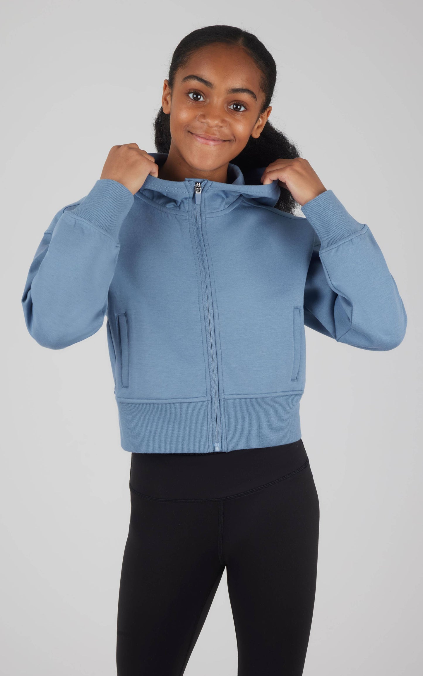 Girls Scuba Full Zip Everyday Hoodie Jacket: PAISLEY PURPLE