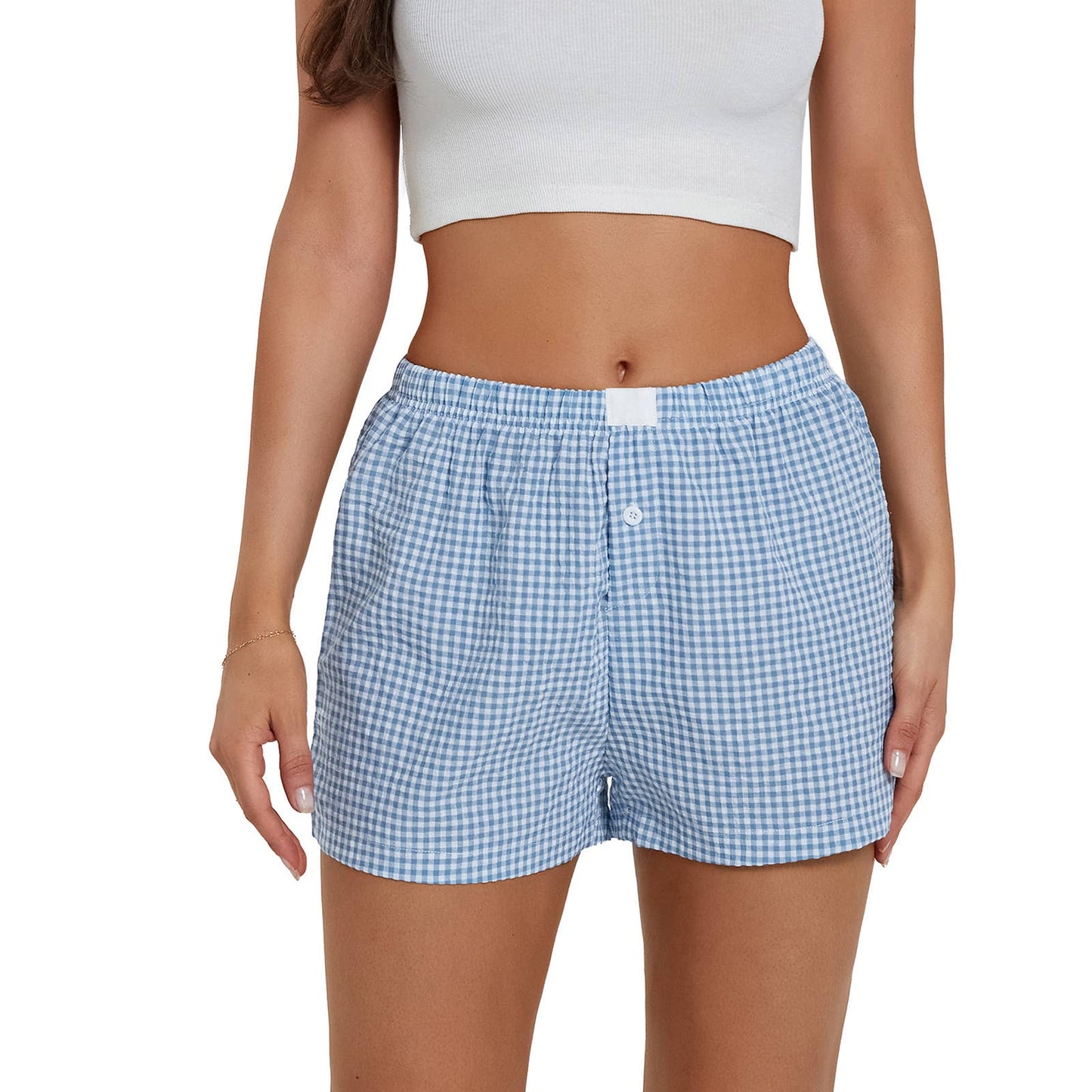 Viral Trendy Daily Gingham Boxer Shorts - 14 colors: Darkblue / XL