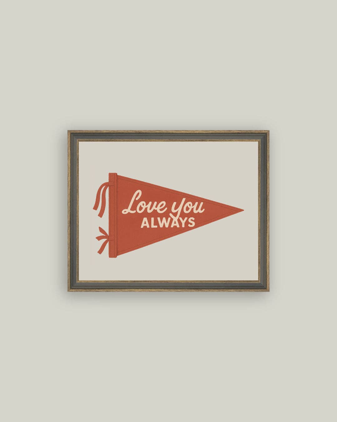 Love You Always Framed Antique Art: 6x4