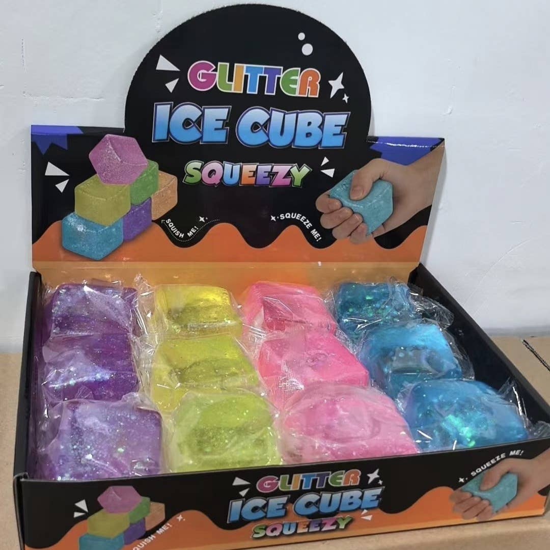 Glitter Sugar Ice Cube Squeezy Stress Relief Toy