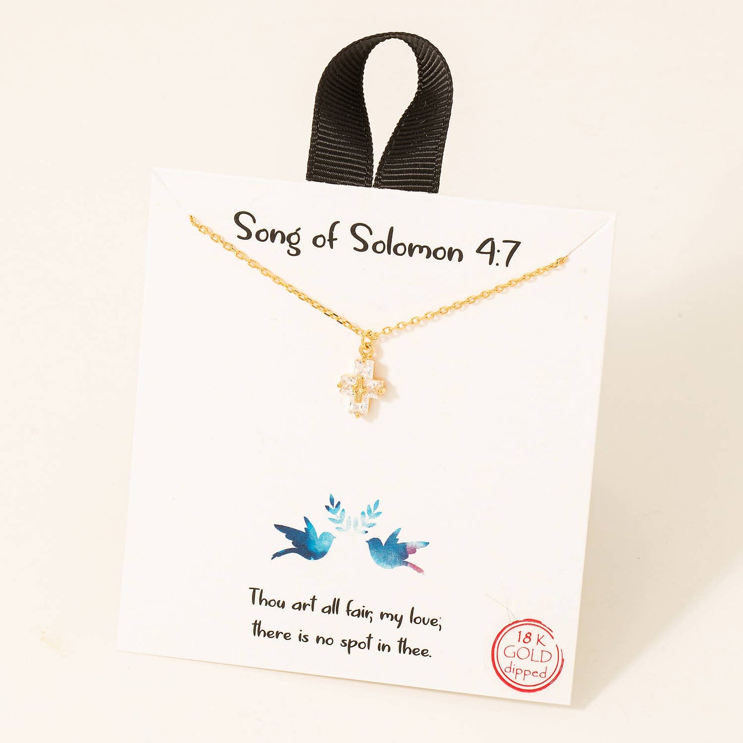 Gold Dipped Cz Cross Pendant Necklace: S