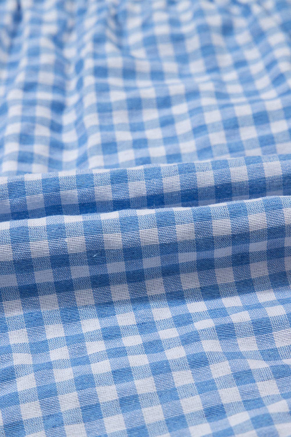 Red Gingham High Waisted Elastic Waist Summer Shorts: Red Stripe / 100%Polyester / M