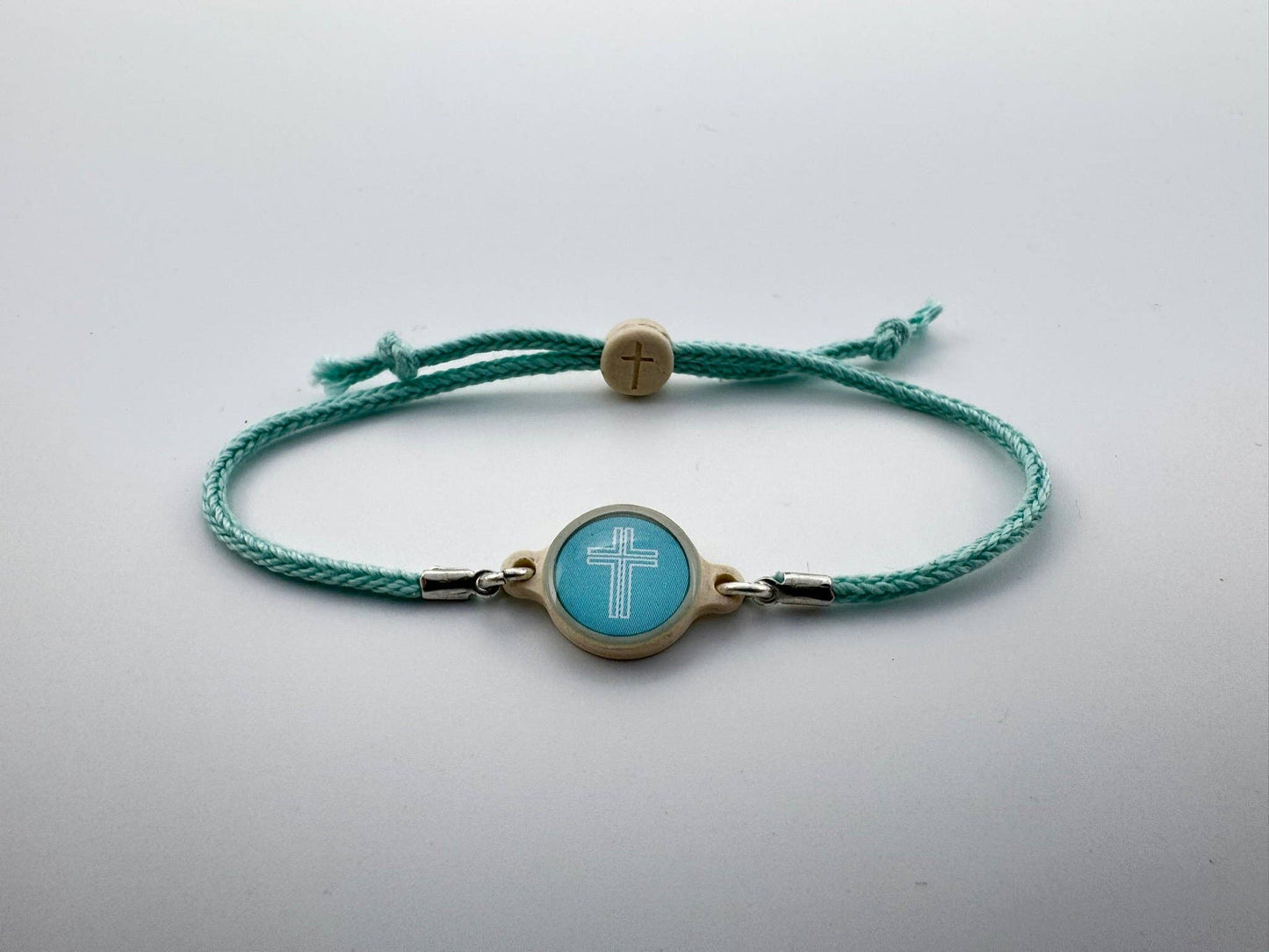 Tap To Pray™ - Survivor Series Handmade Bracelets: Turquoise + Cross