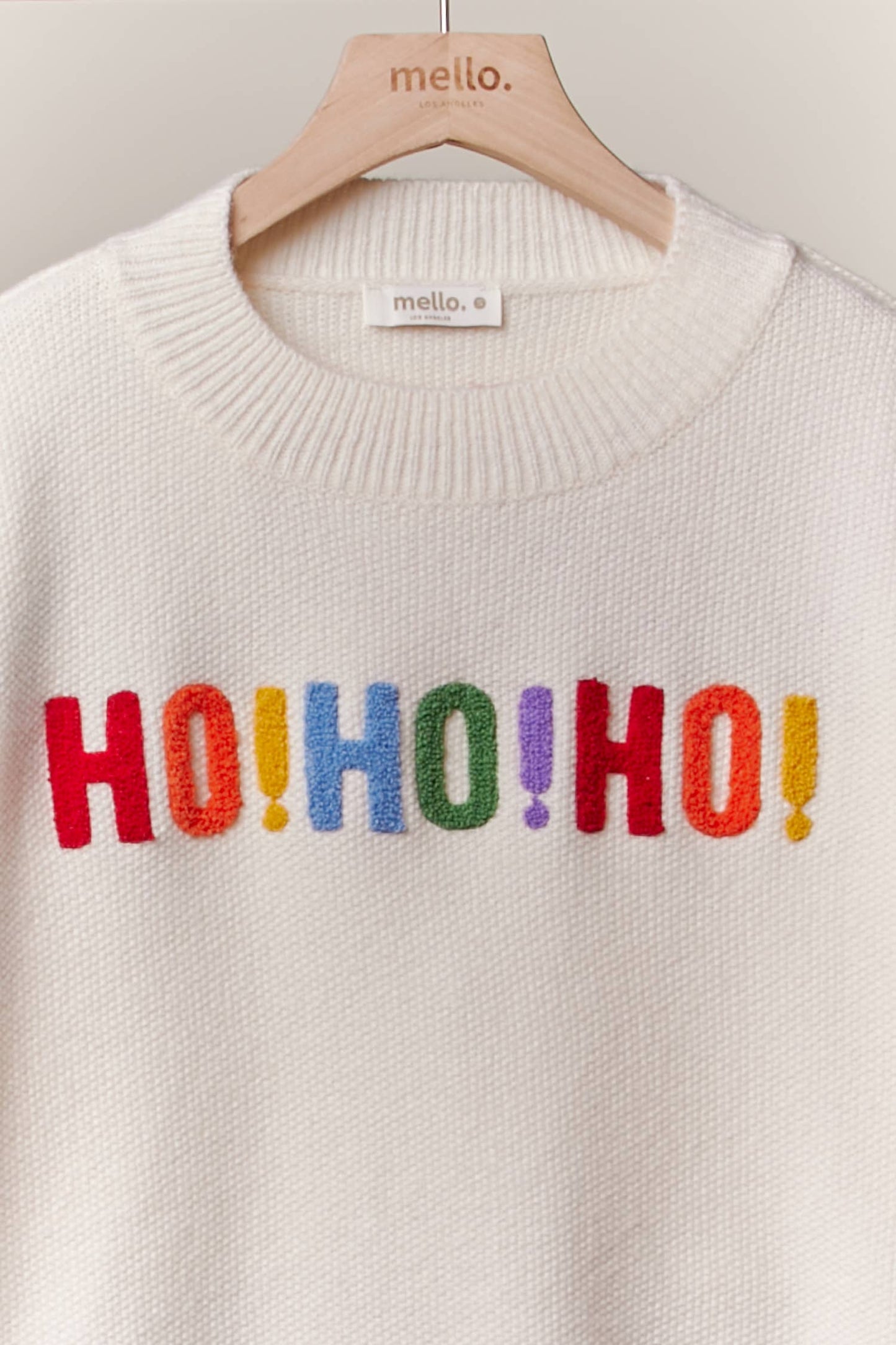 OVERSIZE Christmas Sweater with Lettering: Ivory-Multi / L