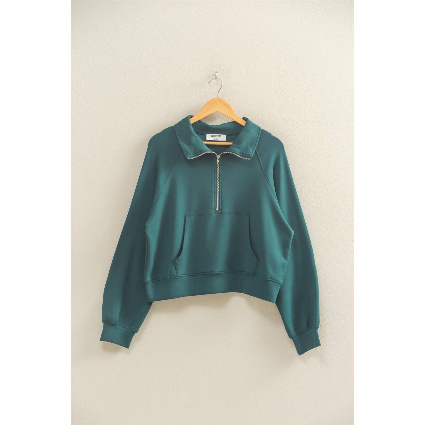 Scuba Half Zip-Up High Neck Collar Sweatshirt: BLACK / S-M-L(2-2-2)