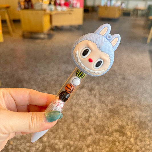 Labubu ballpoint pen with labubu cute patch: Blue