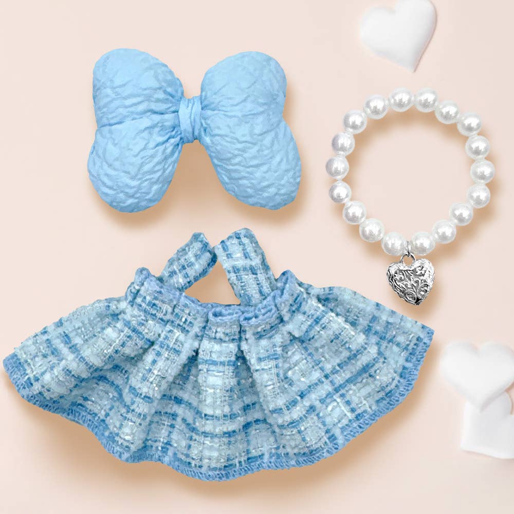 Adorable Labubu Compatible Mini Dress Outfit Set: Pink