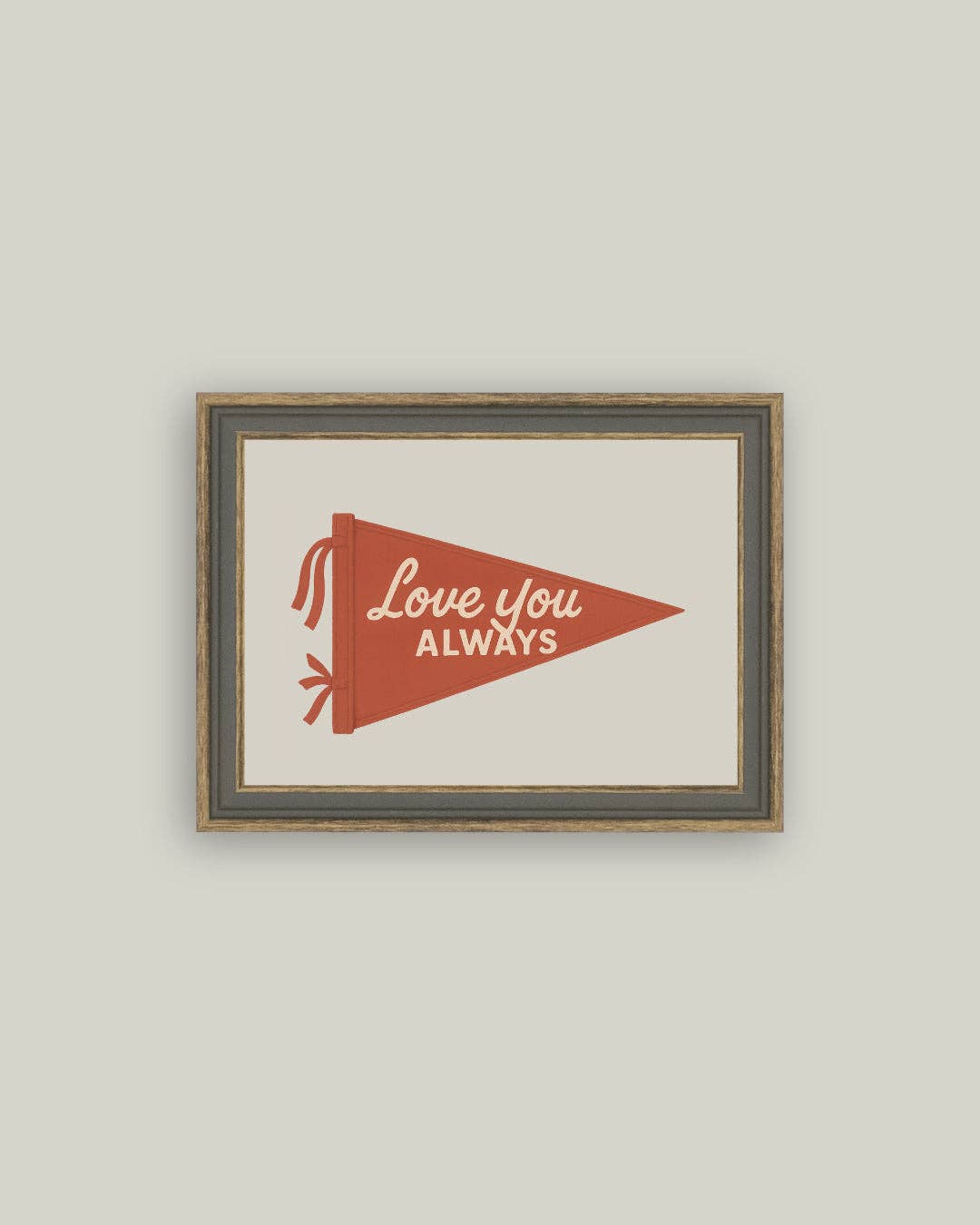 Love You Always Framed Antique Art: 6x4