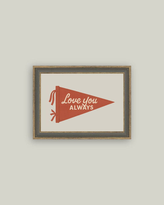 Love You Always Framed Antique Art: 6x4