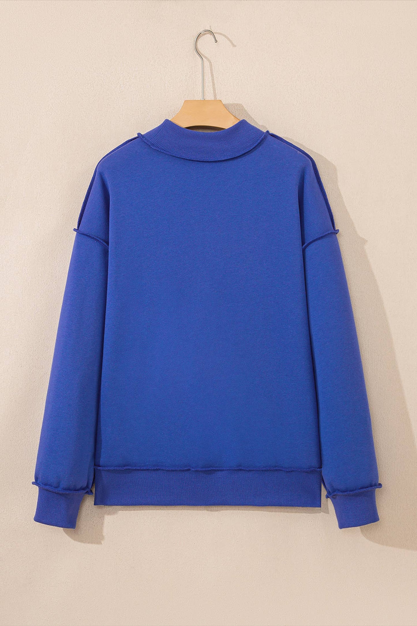 66Love Solid Oversize Reversible Mock Neck Sweatshirt (S-XL): Purple / Missy / S