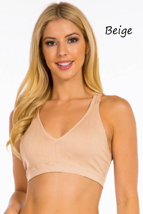 Lace Racerback Bralette: WHITE / 3-3 (S/M-M/L)