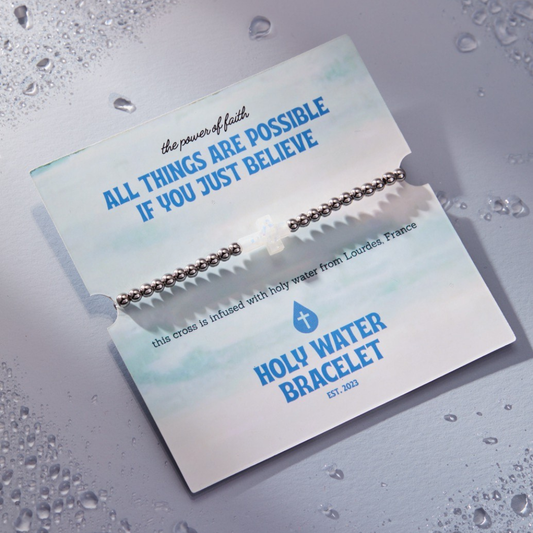HOLY WATER STRETCH BRACELET: Stainless Steel