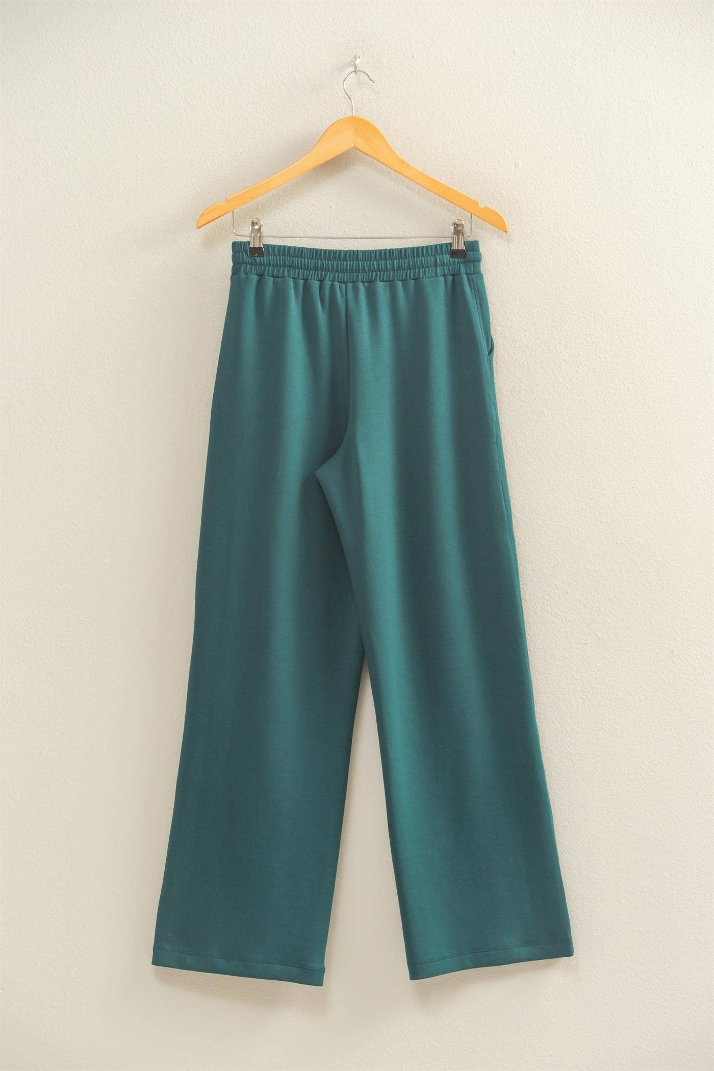 Scuba High-Waist Wide-Leg Drawstring Sweatpants: BLACK / S-M-L(2-2-2)