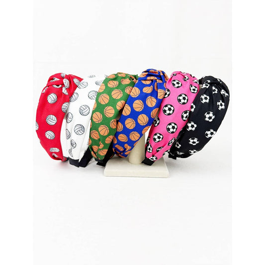Sports Theme Knot Hairband: MIX COLOR / ONE(12)