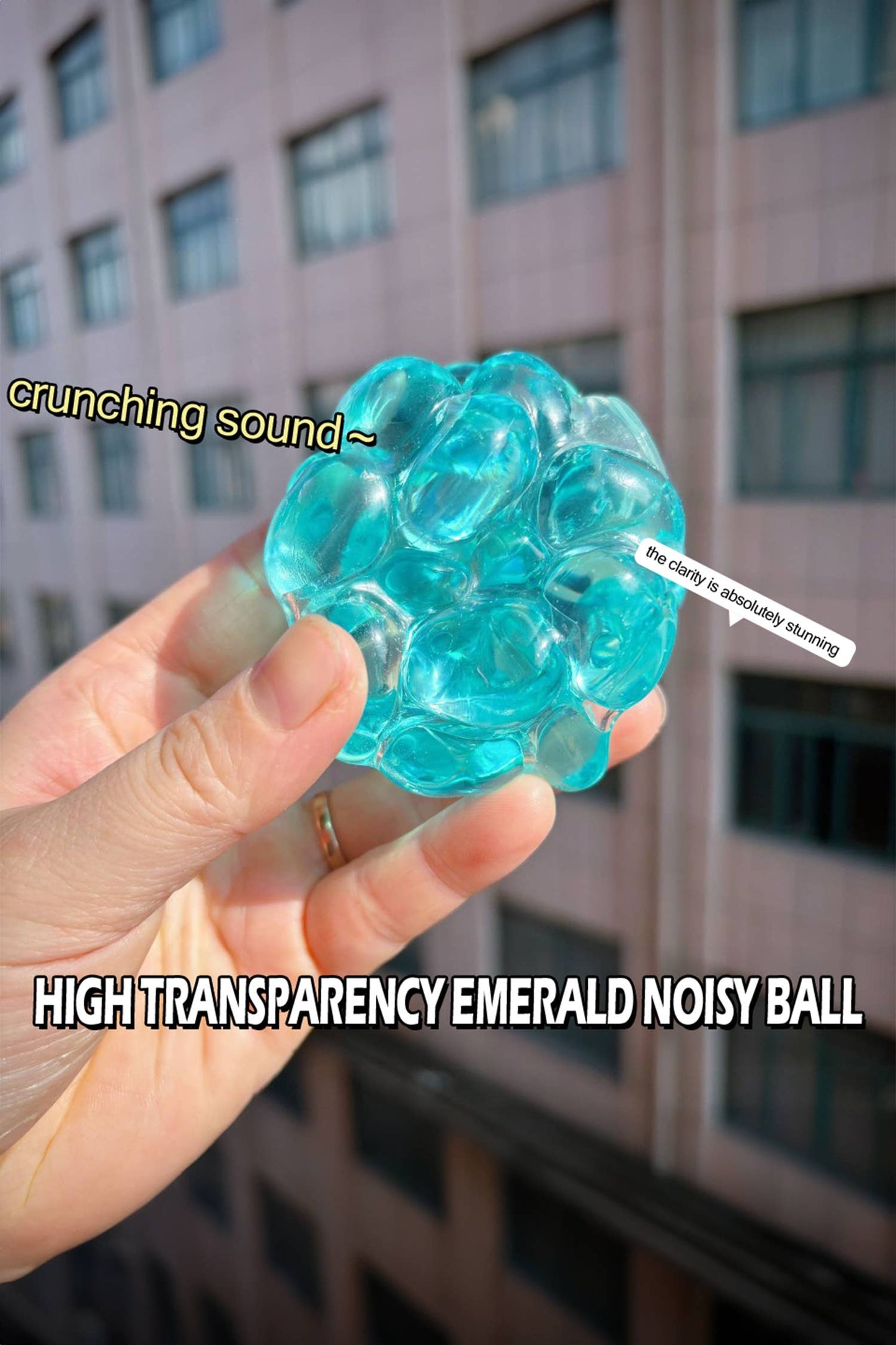 LAS Glitter Shell Stress Relief Squish Ball Toy: Light Blue / One Size