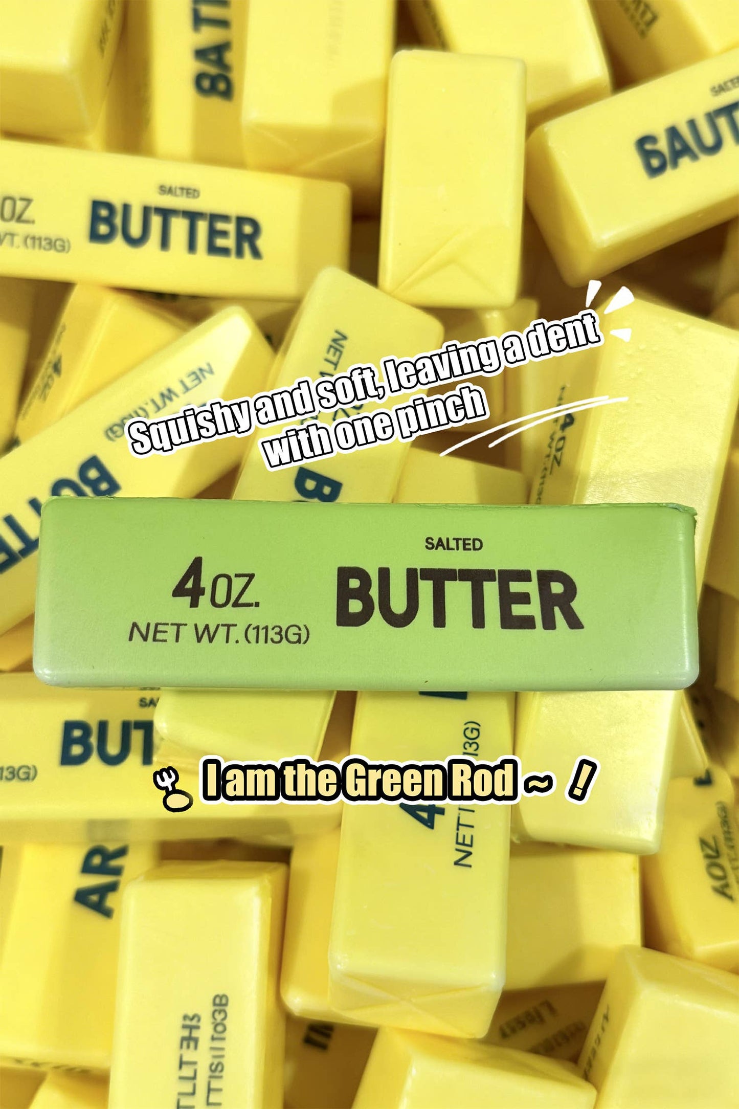 LDC Slated Butter Relieve Pressure Squishy Toy: Gold