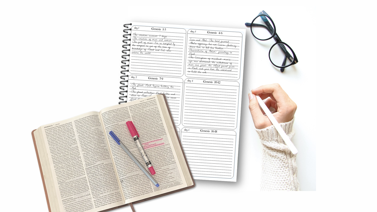 One Year Bible Reading Guide- Blue Floral