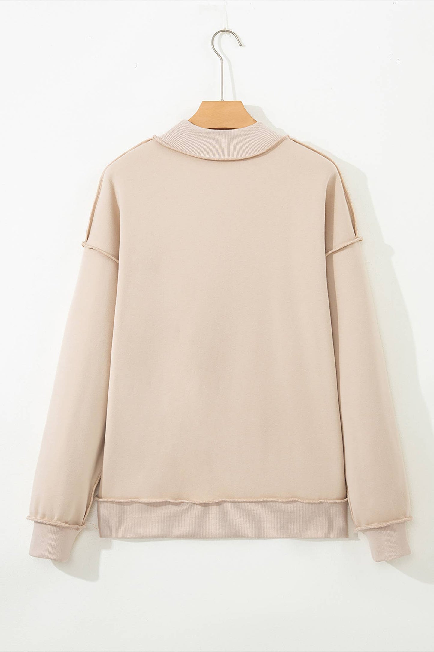 66Love Solid Oversize Reversible Mock Neck Sweatshirt (S-XL): Purple / Missy / S